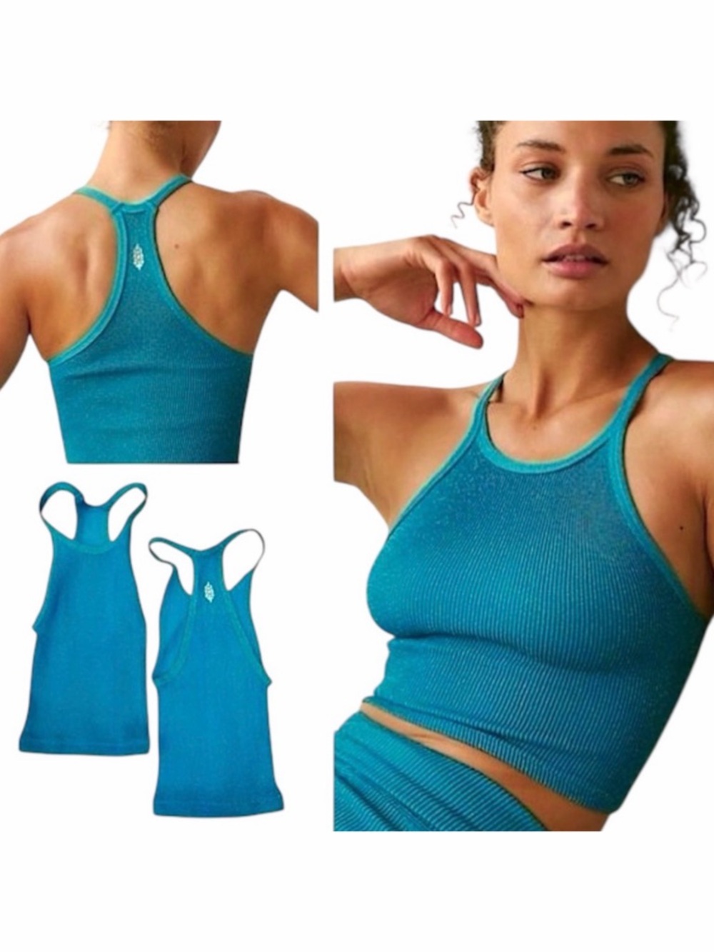 Free People Movement Happiness Runs Lurex Crop Tank